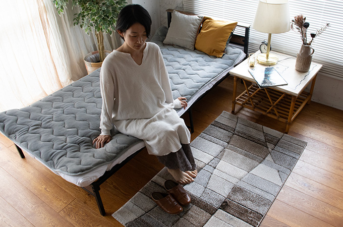 暖かい5層の敷きパッドMY_グレー